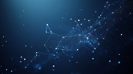 Fototapeta premium Starry abstract background. Intertwining constellations, blue backdrop for design