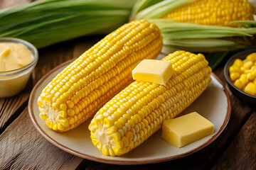 Yellow Corn On The Cob With Butter