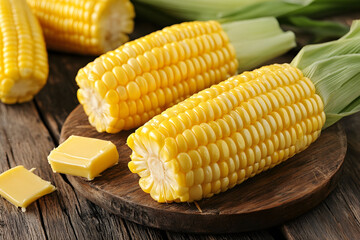 Yellow Corn On The Cob With Butter