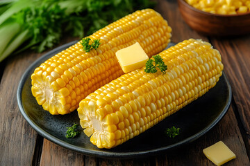 Yellow Corn On The Cob With Butter