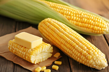 Yellow Corn On The Cob With Butter