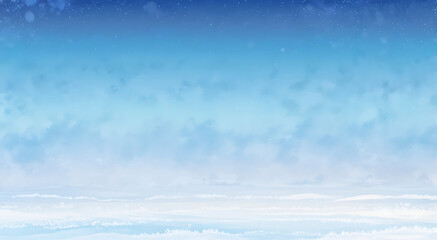 Fototapeta premium A gradient background with an icy cool transition from pale blue to frosty white, creating a chilling and serene atmosphere for winter-themed designs.