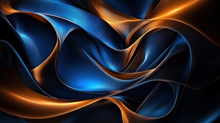 Abstract Blue and Gold Swirling Design
