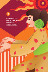 Cell shaded detailed hand drawn illustration of North Sumatera traditional Dancer