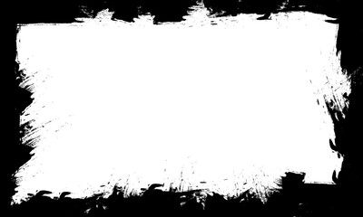 black ink brushed grunge lines border artistic painting blank space frame picture