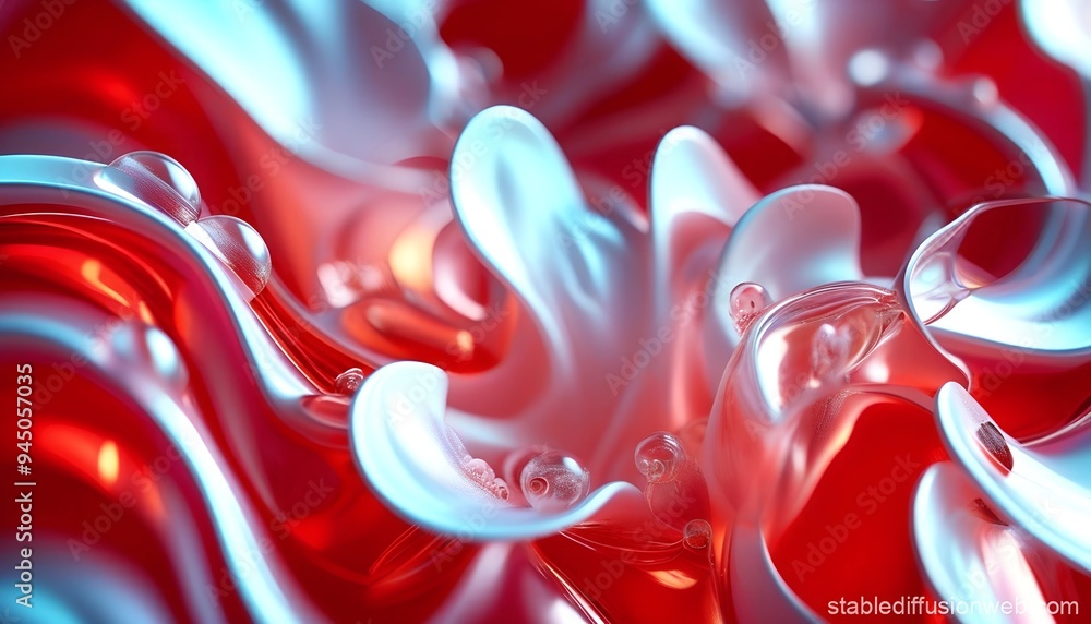 Poster abstract magical red background made of waves with vibrant colors, impressive visual effect and mode