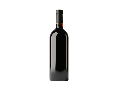 Red wine bottle isolated transparent background