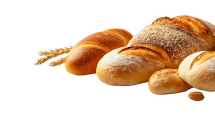 Freshly Baked Bread Assortment with Wheat Ears