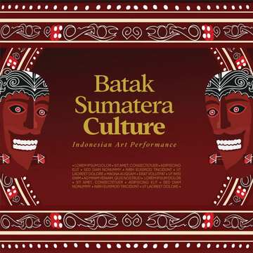 Sumatera culture pattern batak gorga illustration