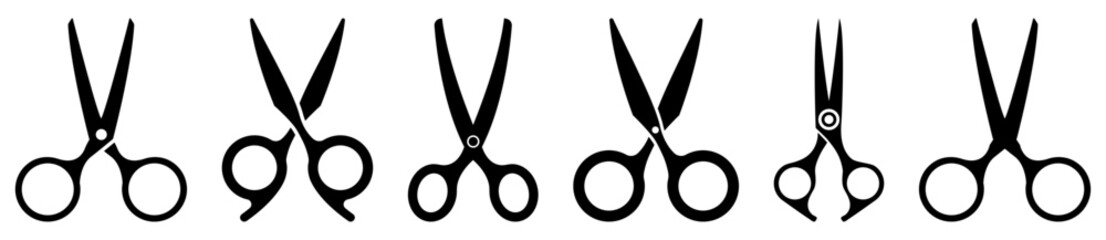 Fototapeta premium Set of scissors icons