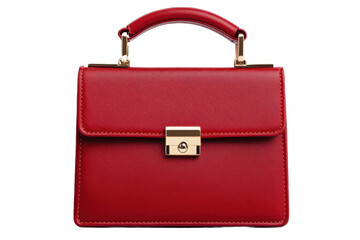 A stylish red handbag with a sleek design and gold accents, perfect for enhancing any outfit and ideal for various occasions.