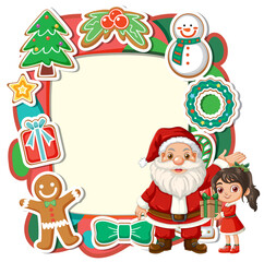 Festive Christmas Frame with Santa