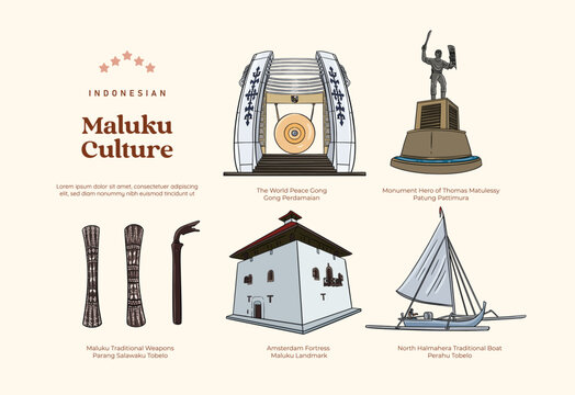 Isolated Indonesian Maluku Culture Moluccas Illustration