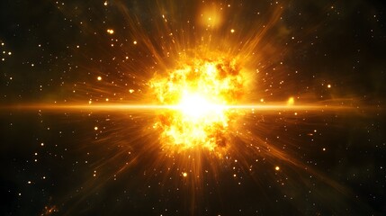 Supernova explosion. Space visualization. Star in the universe, galaxy. Astronomical illustration