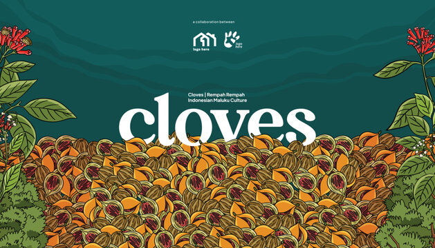 Aromatic Cloves from Indonesian called cengkeh illustration