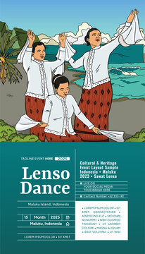 Social Media poster idea with Maluku Regency Indonesian culture Banda Neira
