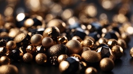 Luxury Elegant Black Magic Glitter Background Silver Gold.