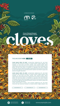 Aromatic Cloves from Indonesian called cengkeh illustration