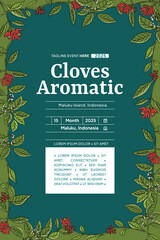 Aromatic Cloves from Indonesian called cengkeh illustration