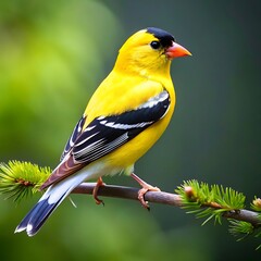 A colorful Bird sitting on a branch. Walpaper, Photo or Background. Ai Generated
