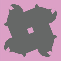 ceramic vector design with dark colored bird motifs on a pink background