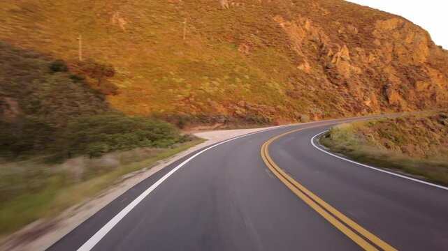 Big Sur Pacific Coast Highway Northbound 8 Pfeiffer Beach to Carmel by the Sea 15 Rear View MultiCam Driving Plate California USA