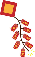 Fototapeta premium Chinese new year firecracker decoration illustration