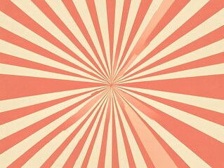 Fototapeta premium Red and cream retro circus background with sunburst rays vector presentation template design, vintage