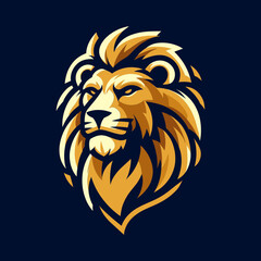 Game style Lion logo template illustration. Lion head mascot esports symbol	