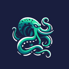 Fototapeta premium Giant squid Mascot Vector Illustration for Sports Game or Esports Logo
