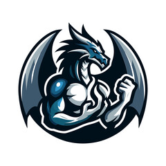 Powerful Dragon Mascot Vector Illustration for Sports Game or Esports Logo
