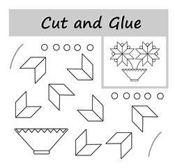 DIY worksheet. Color, cut parts of the image and glue on the paper.