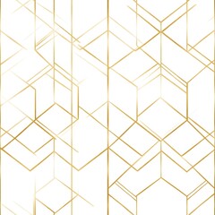Abstract simple geometric vector seamless pattern with gold line texture on white background. Light modern simple wallpaper, bright tile backdrop, monochrome graphic element 