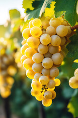 Fresh white grapes with vibrant colors