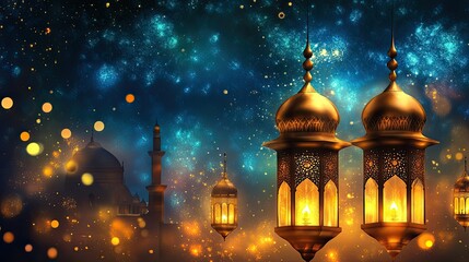 Obraz premium Ramadan Lantern Lights