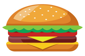 Delicious Burger Vector Illustration for Food Designs