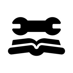 book repair kit glyph icon