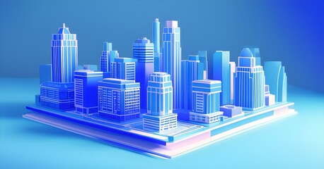 Fototapeta premium Three dimensional render of a model of a city