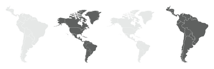 North and South America map United States, Canada ,Mexico ,Guatemala ,Belize ,Honduras ,El Salvador ,Nicaragua ,Costa Rica ,Panama,Argentina ,Bolivia ,Brazil ,Chile ,Colombia ,Ecuador ,Guyana.