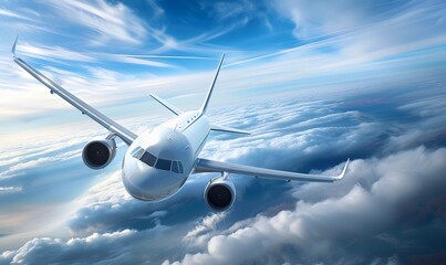 Fototapeta premium Jet plane in flight. 