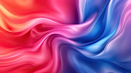Obraz premium Beautiful abstract silk fabric with a smooth blend of red and blue hues, creating a vibrant, flowing texture perfect for backgrounds.