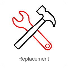 Replacement and settings icon concept