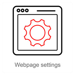 Webpage Settings and internet icon concept