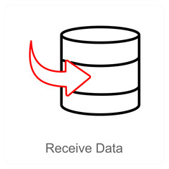 Received data and database icon concept