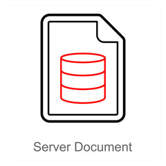 Server Document and server icon concept
