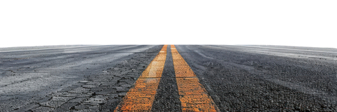 PNG  Endless road, horizon, yellow lines