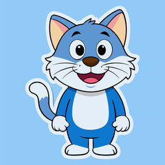 Obraz premium Cute sticker with cute cat vector