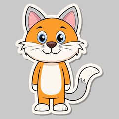 Obraz premium Cute sticker with cute cat vector