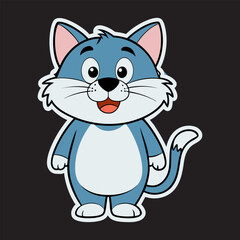 Obraz premium Cute sticker with cute cat vector