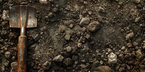 Fototapeta premium Tool primarily utilized for soil excavation and hole creation.